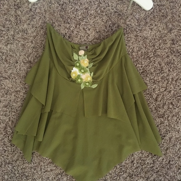 Vintage Y2K Mesh Blossom Flower Strapless Fairy top - Picture 9 of 9